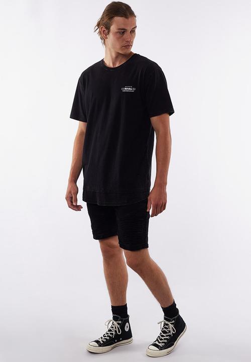 Silent Theory - Unrivaled layered short sleeve tee - washed black