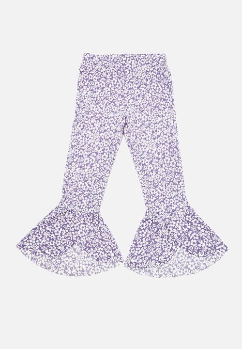 Trendyol - Floral print pants - lilac & white 