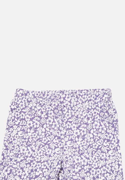 Trendyol - Floral print pants - lilac & white 