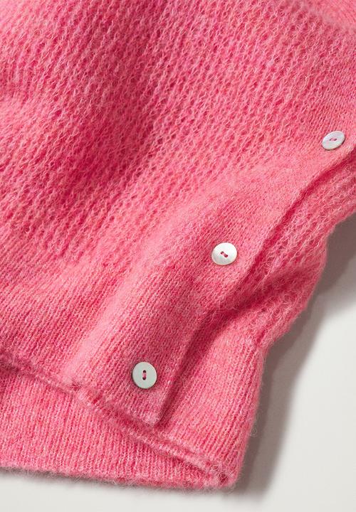 MANGO - Cardigan gery - bright pink