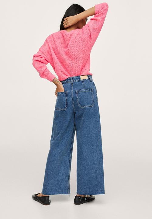 MANGO - Cardigan gery - bright pink
