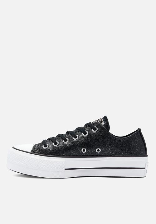 Converse - Chuck taylor all star platform glitter ox - black/black/white - glitter shine
