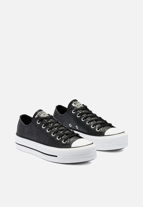 Converse - Chuck taylor all star platform glitter ox - black/black/white - glitter shine