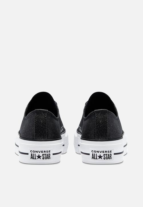 Converse - Chuck taylor all star platform glitter ox - black/black/white - glitter shine