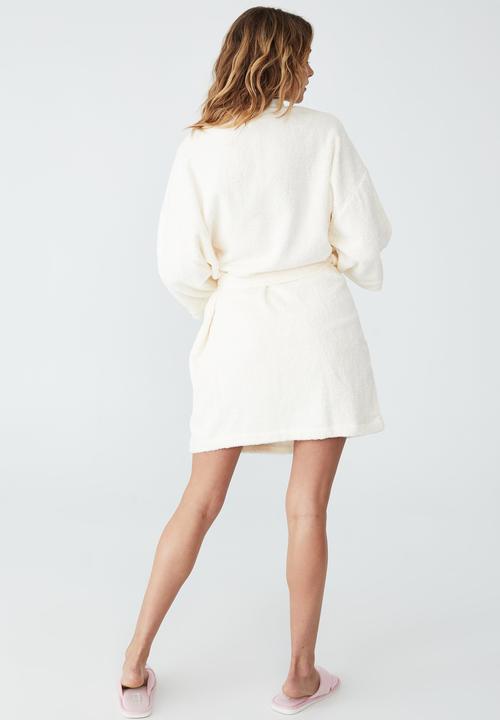 Cotton On - Towelling robe - coconut milk
