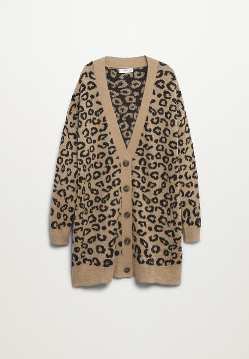MANGO - Plus cardigan leo - medium brown
