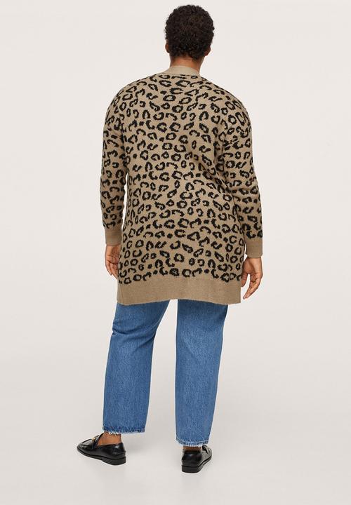 MANGO - Plus cardigan leo - medium brown