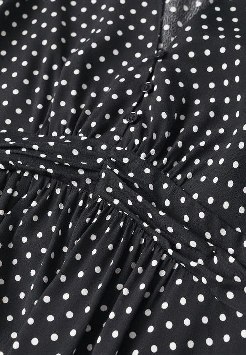 MANGO - Dress rose - black