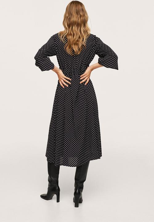 MANGO - Dress rose - black