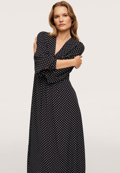 MANGO - Dress rose - black