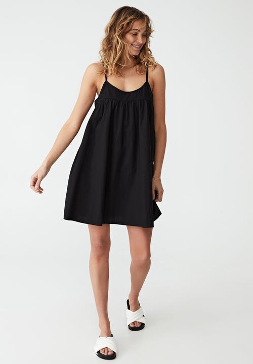 Cotton On - Woven petra strappy mini dress - black