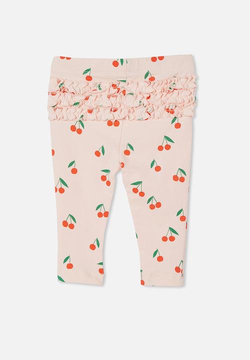 Cotton On - Quinn ruffle legging - crystal pink/red orange mini cheryl cherries
