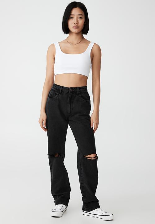 Cotton On - Petite straight jean - graphite black rip