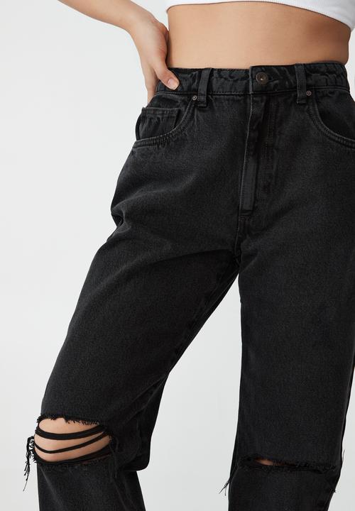 Cotton On - Petite straight jean - graphite black rip