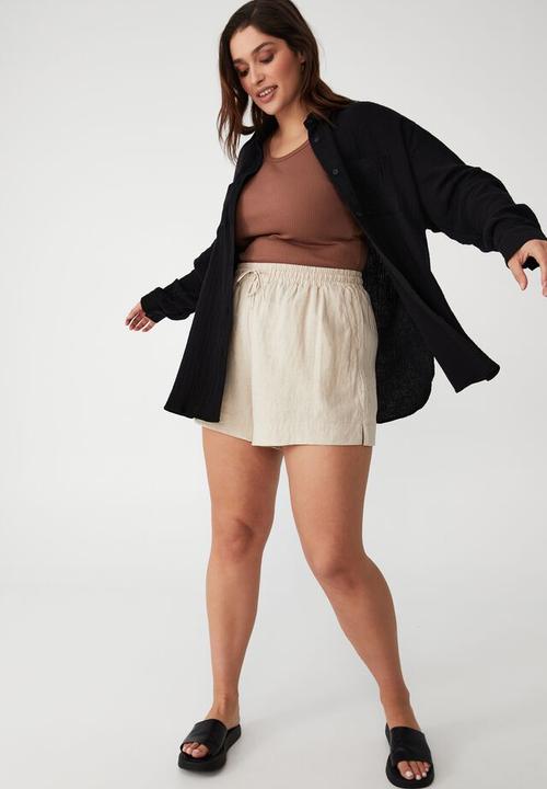 Cotton On - Curve savannah oversized shirt - black
