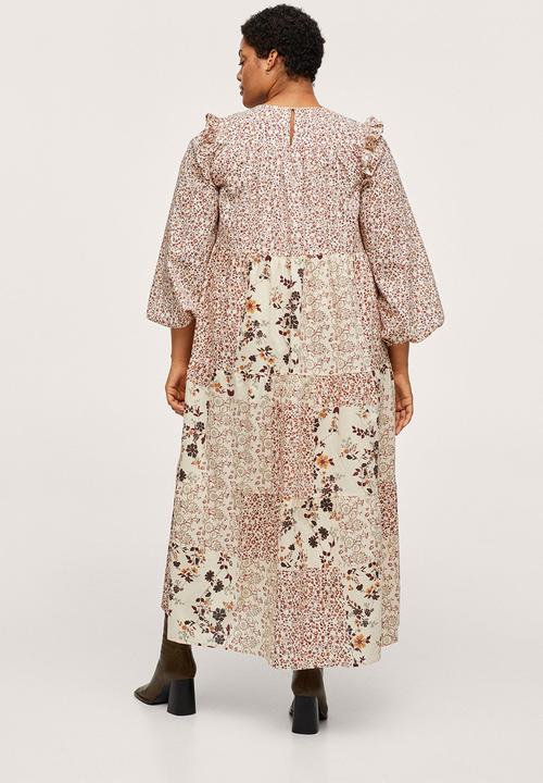 MANGO - Plus dress boho - light beige