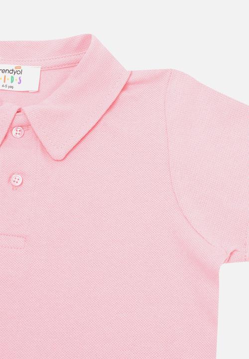 Trendyol - Polo short sleeve tee - pink