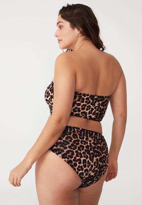Cotton On - Curve bandeau bikini top - exotic leopard