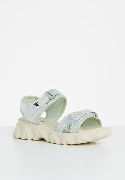 Tom Tom - Metallic sporty chunky sandal - sage