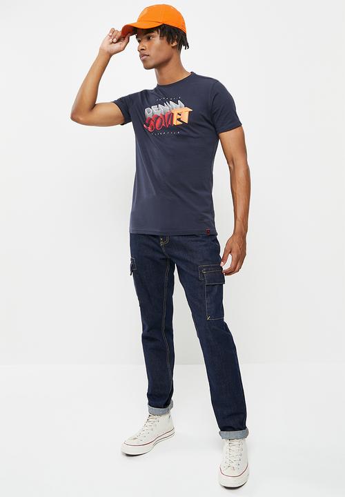 SOVIET - M floyd short sleeve logo tee - navy