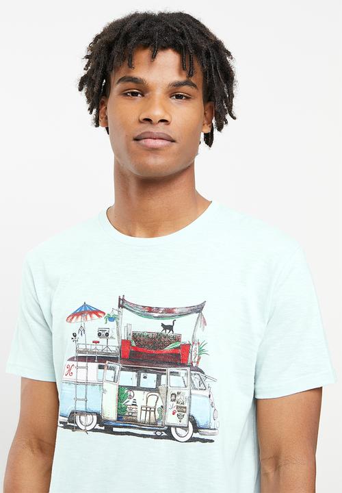 Holmes Bro's - Delux combi short sleeve tee - blue