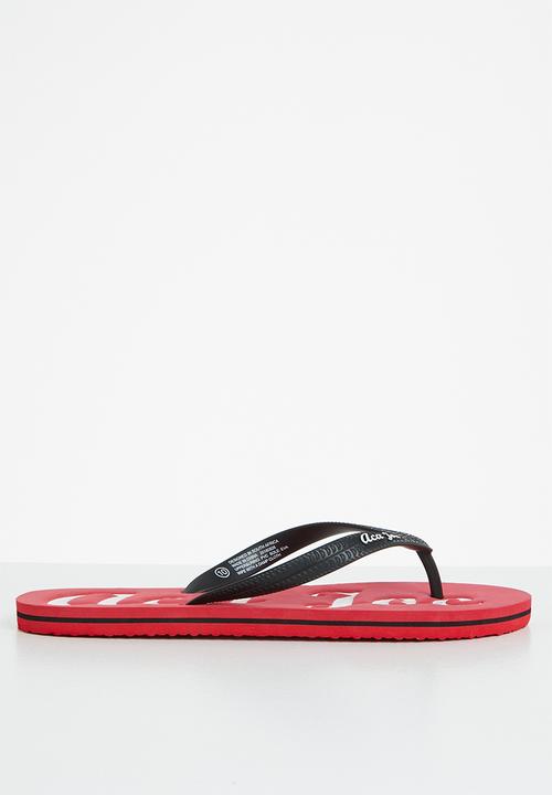 Aca Joe - Mens slops - red & black
