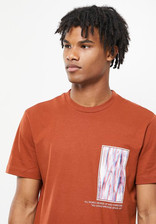 Only & Sons - Onsvlad life reg short sleeve tee - burnt henna