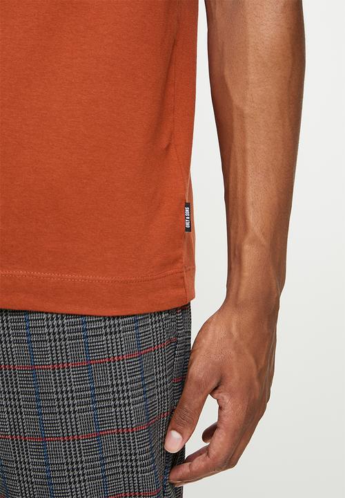 Only & Sons - Onsvlad life reg short sleeve tee - burnt henna