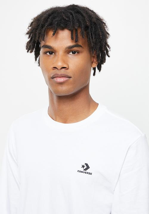 Converse - Embroidered star chevron left chest tee - white