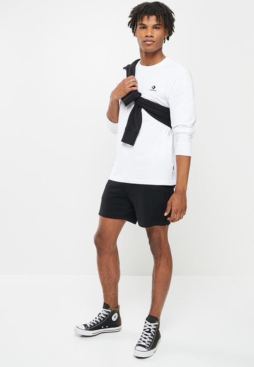 Converse - Embroidered star chevron left chest tee - white