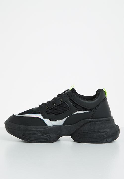 Tom Tom - Metallic panel chunky sneaker - black 