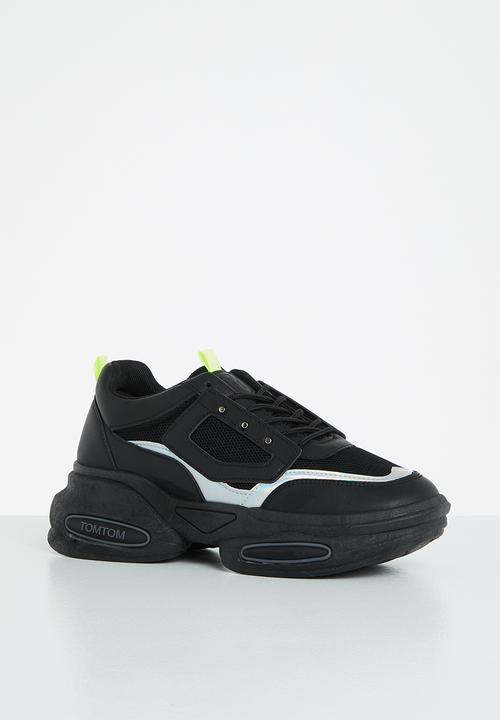 Tom Tom - Metallic panel chunky sneaker - black 