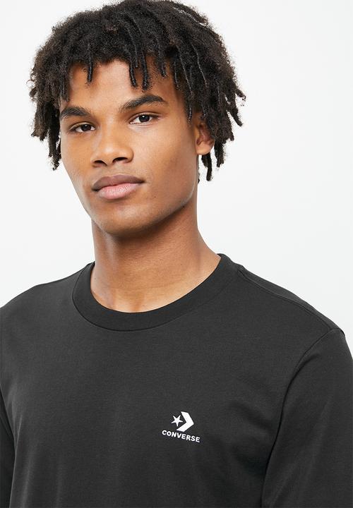 Converse - Embroidered star chevron left chest tee - black