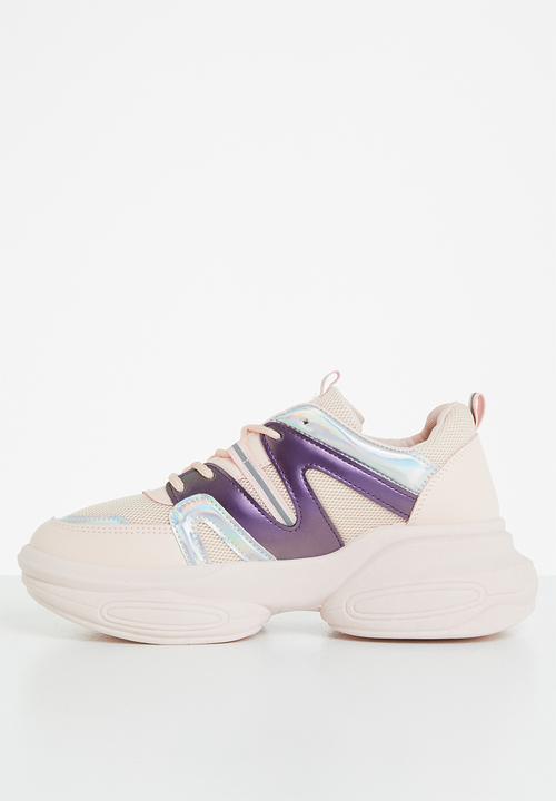 Tom Tom - Metallic panel chunky sneaker - mink