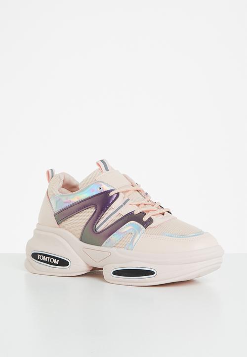 Tom Tom - Metallic panel chunky sneaker - mink