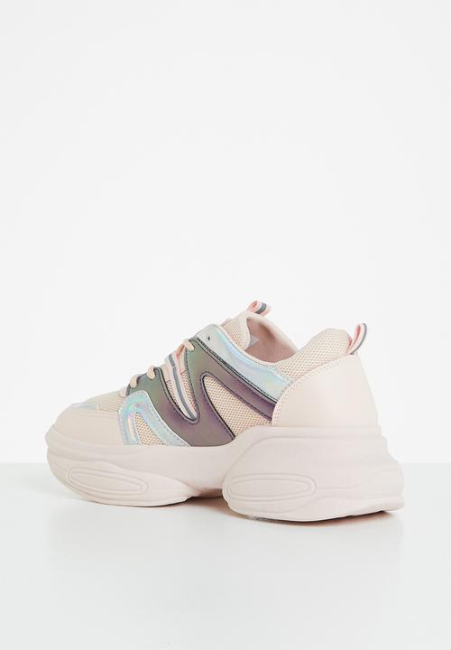 Tom Tom - Metallic panel chunky sneaker - mink