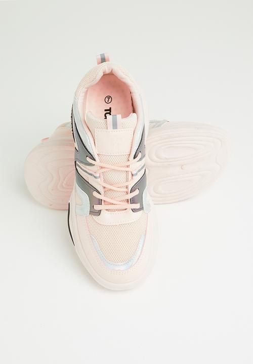 Tom Tom - Metallic panel chunky sneaker - mink