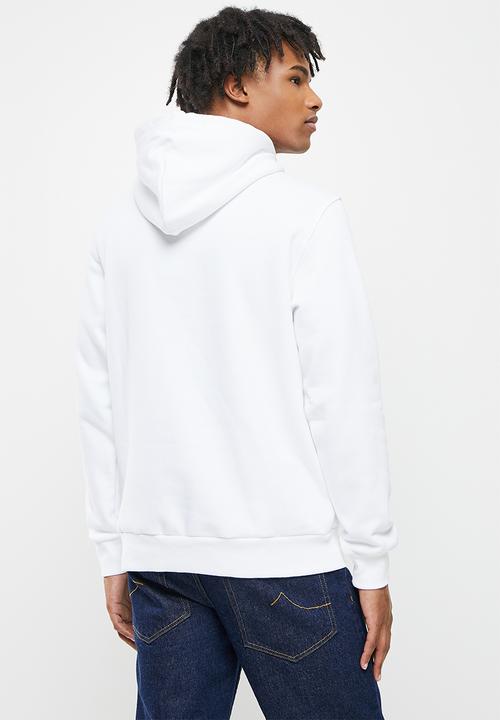 Converse - Embroidered star chevron fleece pullover hoodie - white