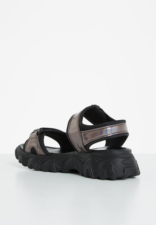 Tom Tom - Metallic sporty chunky sandal - black