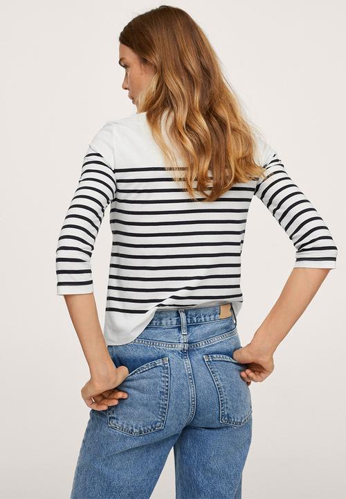 MANGO - T-shirt parisian - white & black 