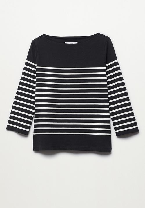 MANGO - T-shirt parisian - black & white 