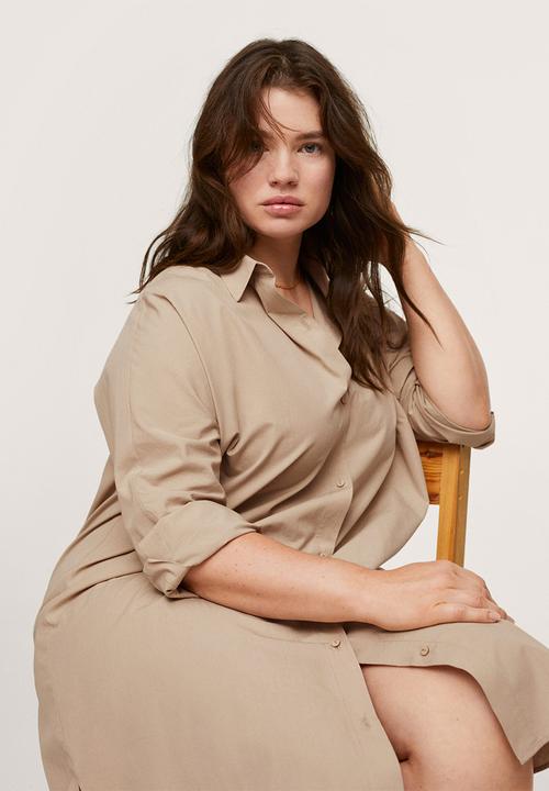 MANGO - Plus dress olfo - medium brown