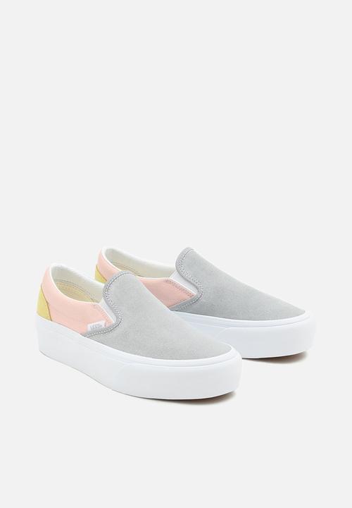 Vans - Classic slip-on platform - (color block) pastel/true white