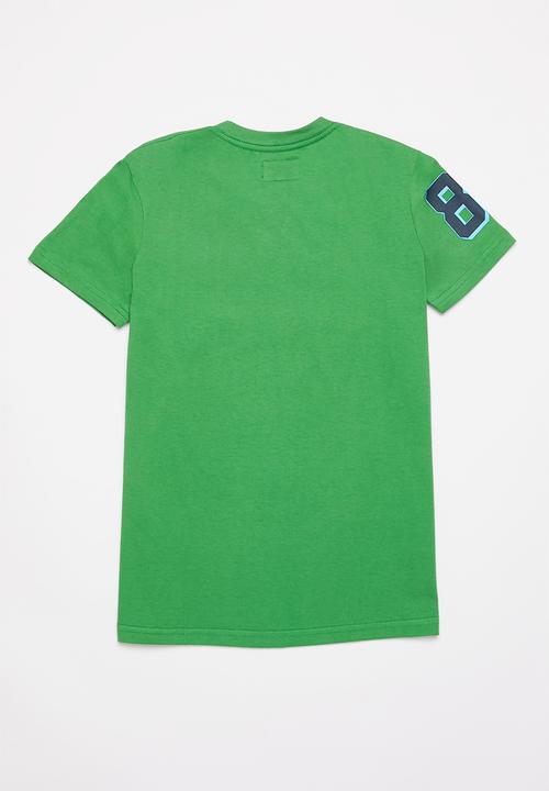 Aca Joe - Boys aca joe hs & flat print T-shirt - navy & green
