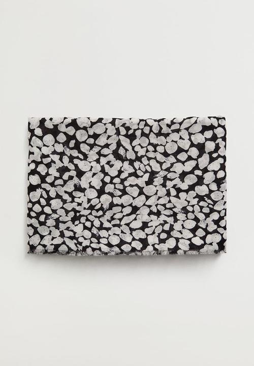 MANGO - Frayed edge scarf - black