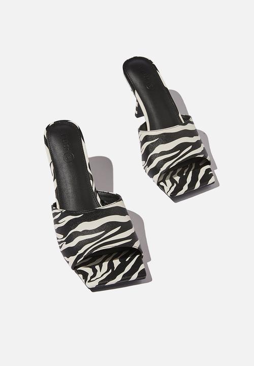 Cotton On - Elsie minimal mule - zebra print pu