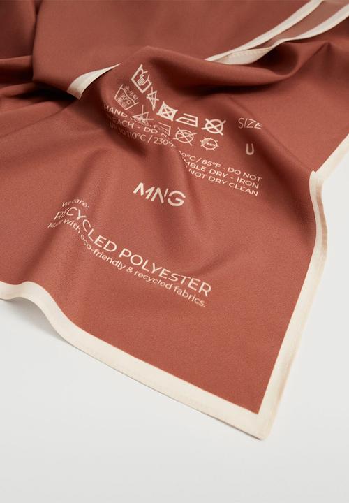 MANGO - Printed scarf - russet