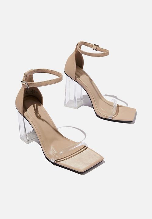 Cotton On - Quinn block heel - taupe perspex