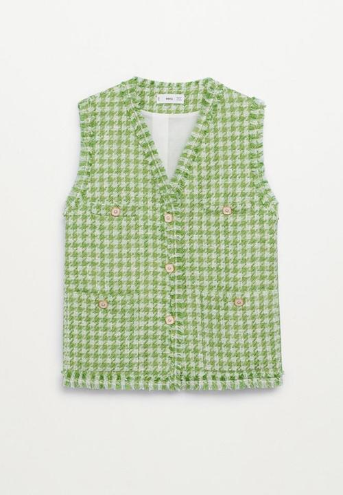 MANGO - Waistcoat elsa - green