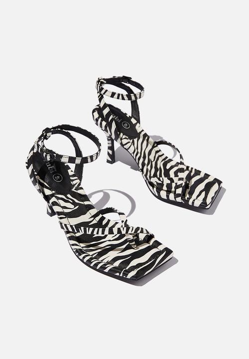Cotton On - Sasha ankle strap heel - zebra print pu